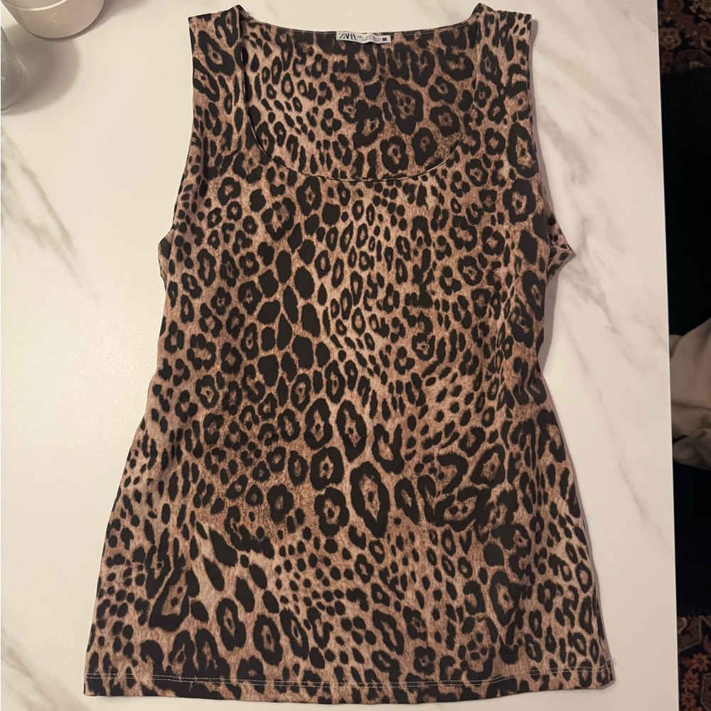 Zara Animal Print Sleeveless Top